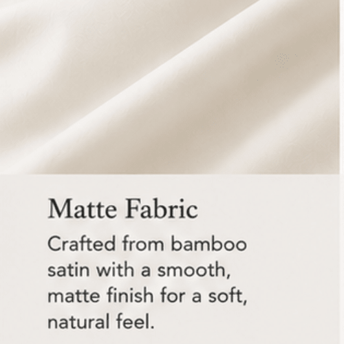 Bamboo Satin King Size 6 Pieces, quality Duvet Cover set, Matte off white color. - BusDeals