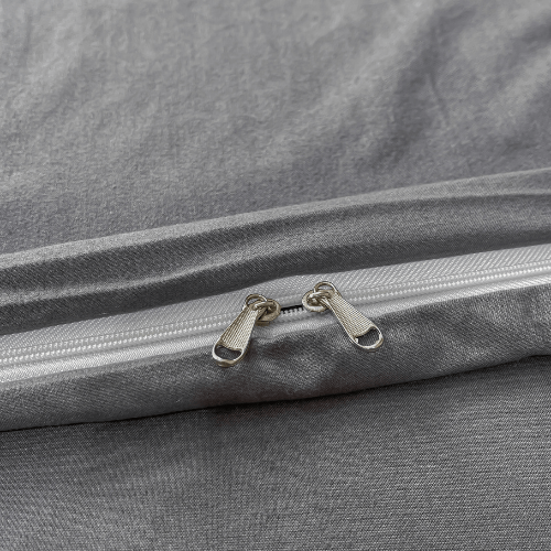 Basic King size 6 pieces, Luna Home Premium Quality Duvet Cover Set, Dark Gray color. - BusDeals