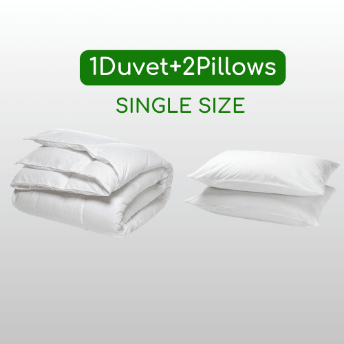 Bundle & Safe SINGLE SIZE Soft 1 Duvet (160*210cm) with 2 Pillows (50*75cm) in vacuum - packed. - BusDeals