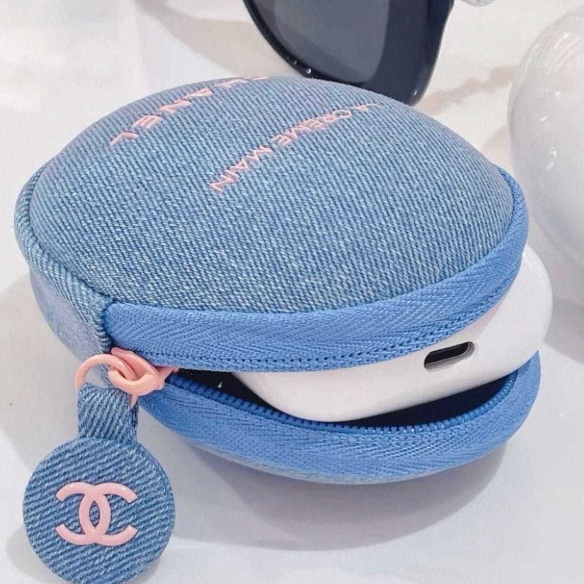 Chanel Beauty Denim Pouch Transformed to Bag with Style Chain - BusDeals