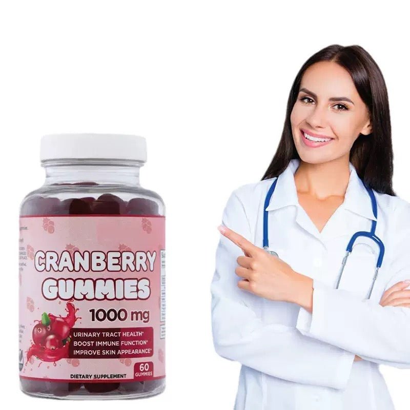 Cranberry Gummies Urinary Tract Health Gummies 1000mg - Supports Bladder, Kidney, ICU - Vegetarian (Cranberry 60 Gummies) - BusDeals