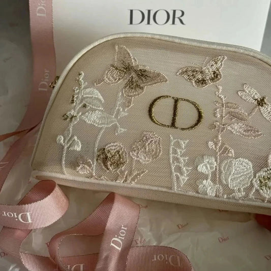 Dior Beauty Gift Set Embroidered Mesh Bag, Dior Addict Lip set 001 Pink with Gift Shopping bag - BusDeals