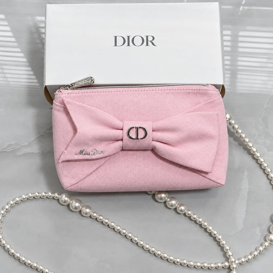 Dior Beauty Pink Ribbon Pouch NEW 2026 Transformed to Crossbody Bag - BusDeals
