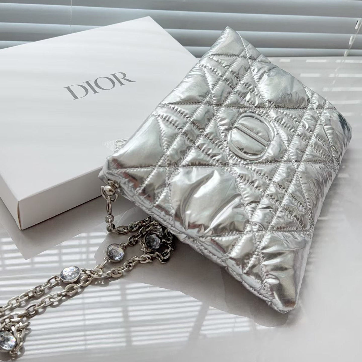 Dior Silver Pouch with Chain – DYI - BusDeals