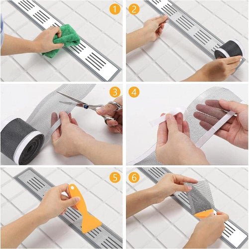 Filter Sticker,Shower Drain Adapter Hair Stopper, Drain Covers to Catch Hair - 7cm x 10m - BusDeals