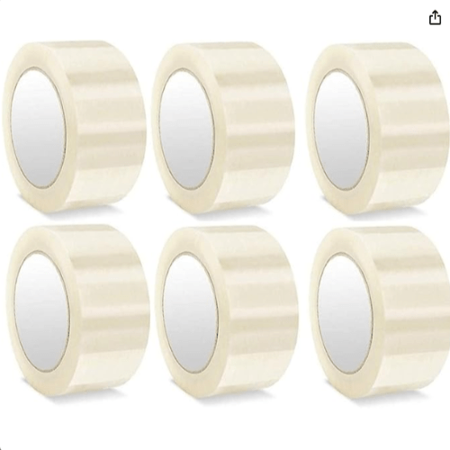 Heavy Duty Clear Packing Tape 2 inches x 100 Yards - Strong Packaging Tape for Moving Boxes, Parcel Boxes, Postal Bags, Office Supplies - 6 Rolls - BusDeals