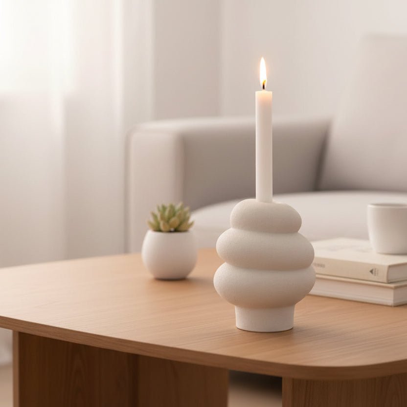 H&M Nordic small candle holder 24 cm ceramic, Flower pot home decoration - BusDeals