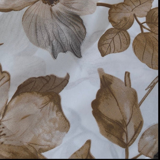 King size 6 piece bedding set, featuring a design of brown leaves. - BusDeals