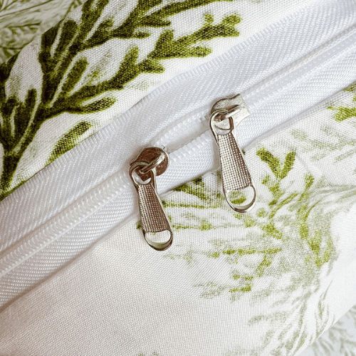 King size 6 - piece modern duvet cover set with green leaf pattern. - BusDeals