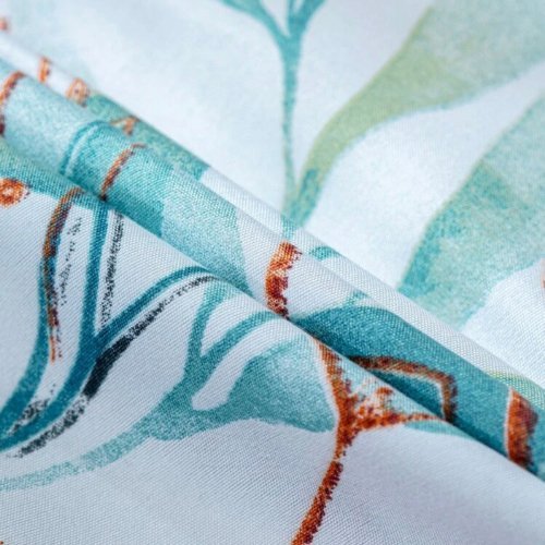 King size 6 pieces, Leaves design pearl white color, Bedding Set - BusDeals