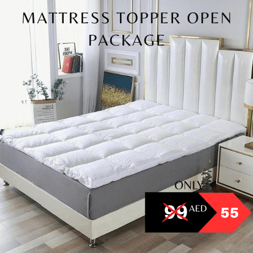 King Size Mattress Topper 180*200+8cm, Super Soft White Protector Pad, with visible marks from production (does not affect use). - BusDeals