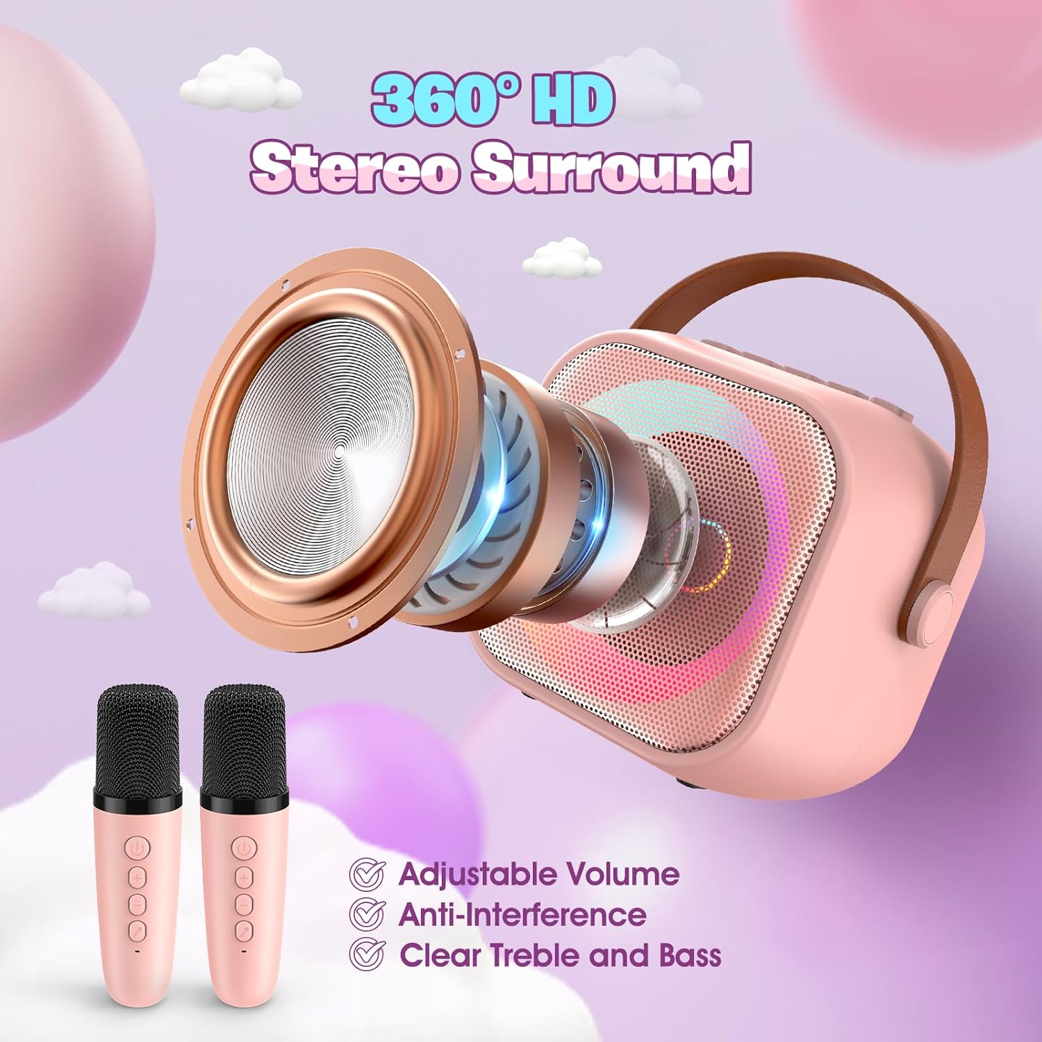 Labubu Karaoke Machine 2 Microphones Kids Girls Birthday Presents Girls. - BusDeals