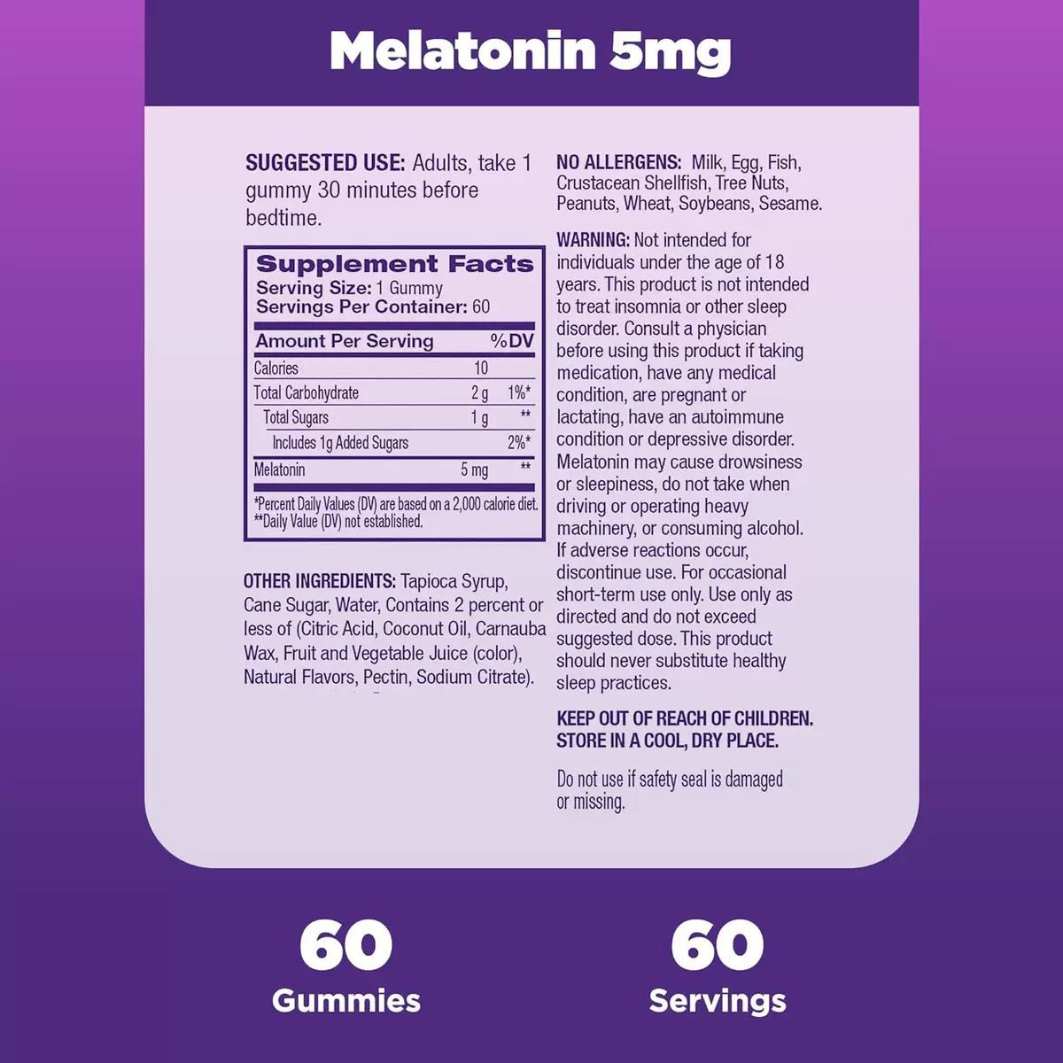 Melatonin Sleep, Strawberry, 5mg - 60 Gummies - BusDeals