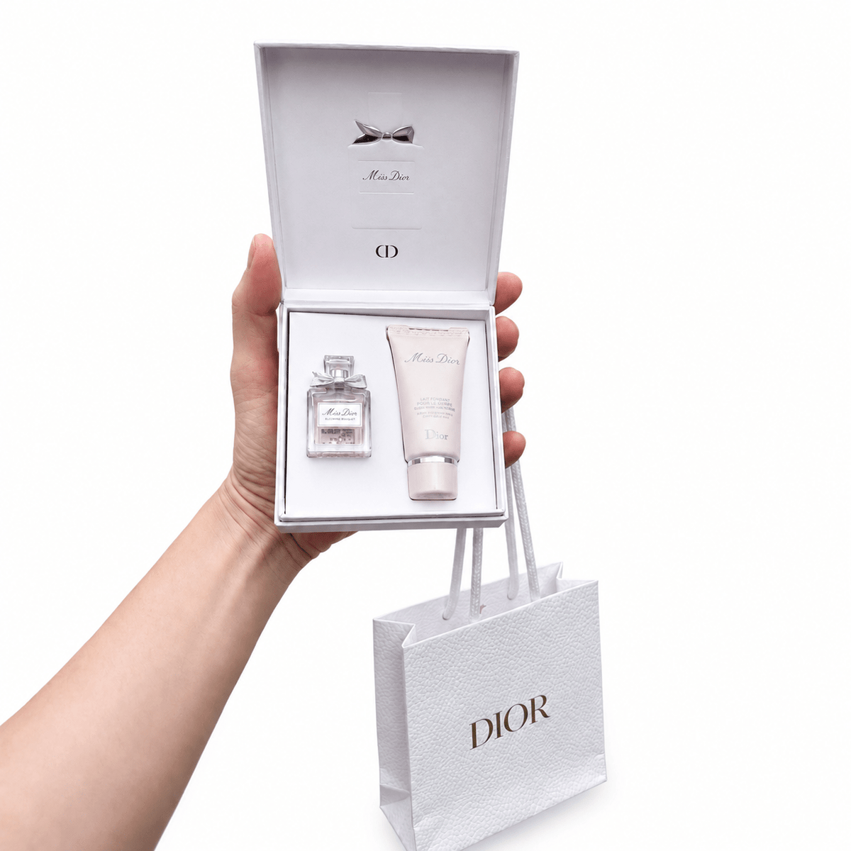 Mini Miss Dior Perfume 5ml & Lotion 20ml Woman Mini Blooming Bouquet Set with Bag - BusDeals