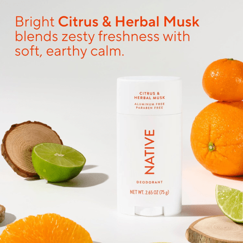 Native Deodorant - Citrus & Herbal Musk - Free of Aluminum, 75g, pack of 1. - BusDeals