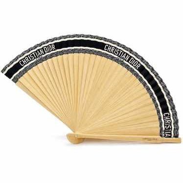 New! Dior DIORIVIERA Folding Bamboo Fan ~ Navy - BusDeals