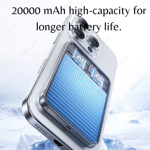 Orange Ultra - Thin Magsafe Wireless Power Bank, Fast Magnetic Charging, 20W Portable Charger Battery, 15W PD USB - C charging, 20000mAh. Ideal for iPhone Pro Max & Plus 17/16/15/14, Apple watch, ear pot. Compatible Galaxy S24/S25. - BusDeals