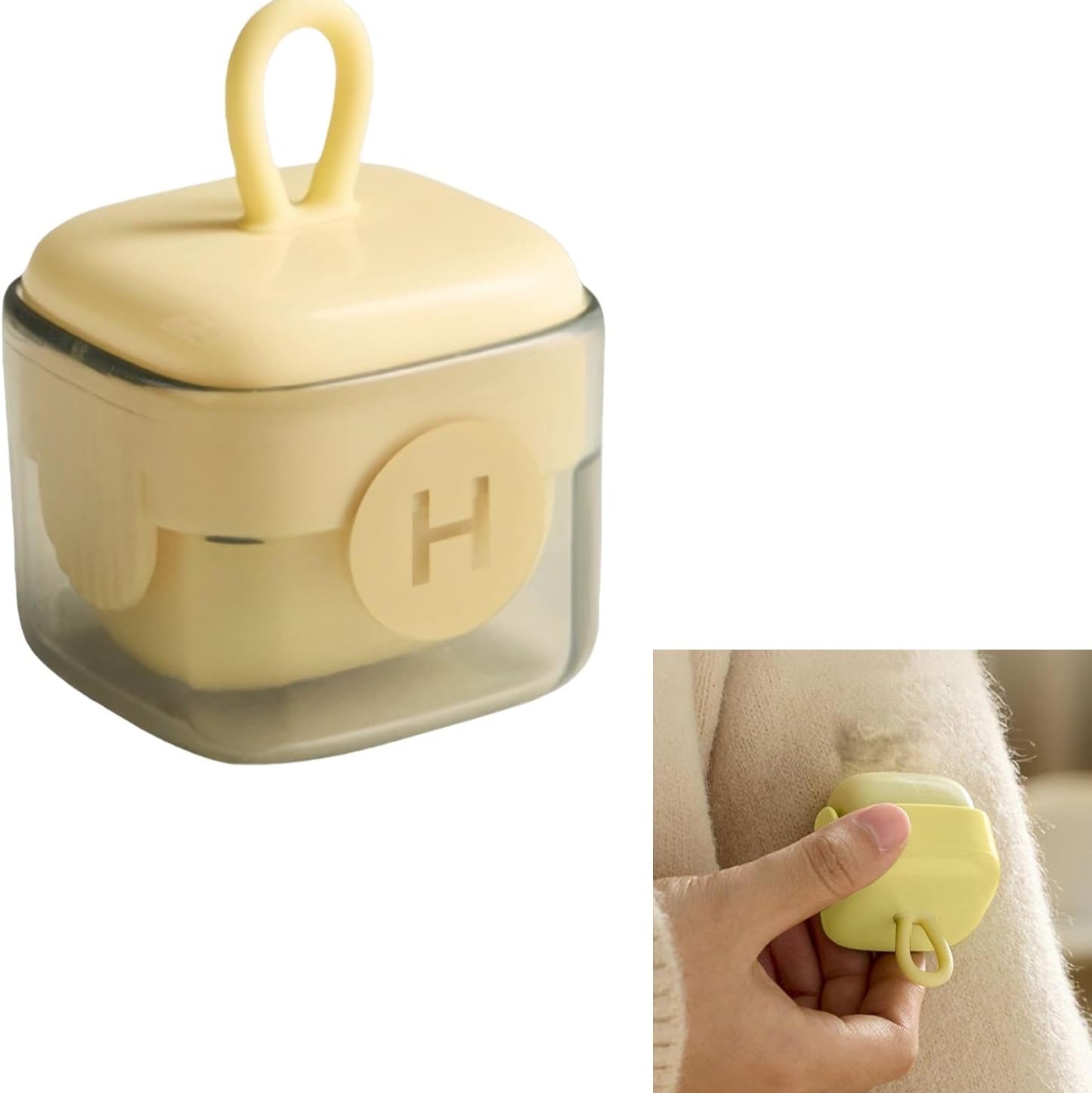 Portable Powerful Hair and Dust Remover, Washable Gel, Yellow color. - BusDeals