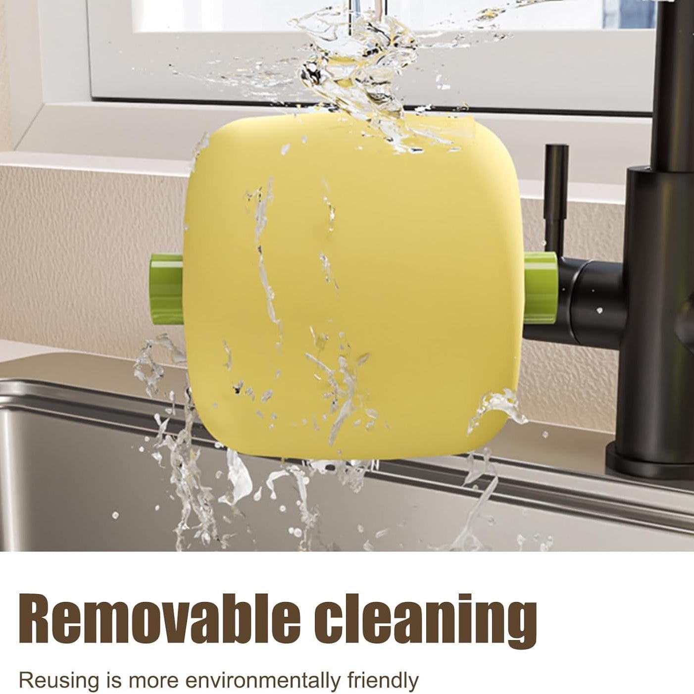 Portable Powerful Hair and Dust Remover, Washable Gel, Yellow color. - BusDeals