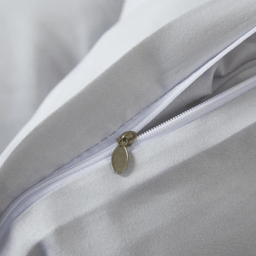 Premium King size 6 pieces Bedding Set without filler, Plain Light Grey Color - BusDeals