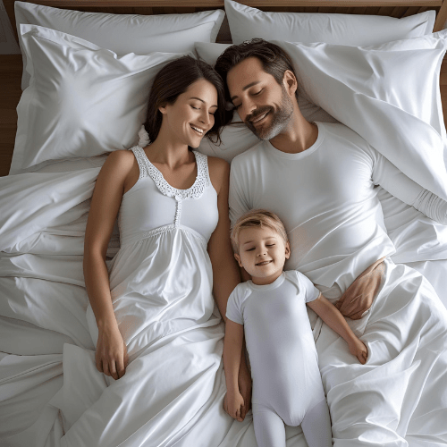 Premium King size 6 pieces Plain white striped design, bedding set. - BusDeals