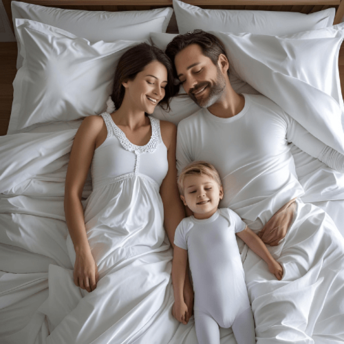 Premium King size 6 pieces Plain white striped design, bedding set. - BusDeals