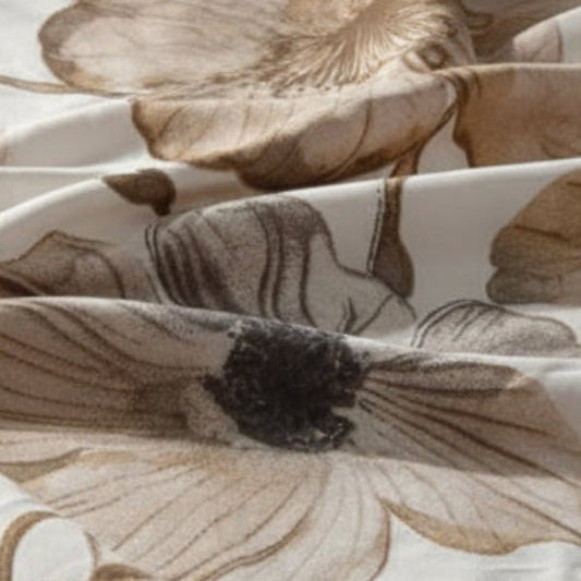 Queen size 6 piece bedding set, Serene minimalist bedroom with botanical accents - BusDeals