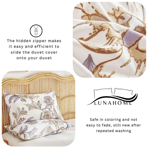 Queen size 6 - piece floral damask duvet cover set. - BusDeals