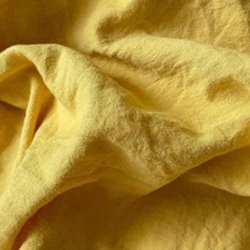 Queen size 6 Pieces bedding Set, Washable Cotton Yellow Color. - BusDeals