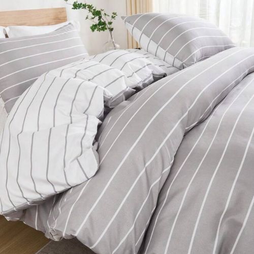 Queen size 6 pieces Bedding Set without filler , Posh Stripe Design - BusDeals