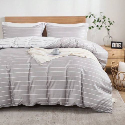 Queen size 6 pieces Bedding Set without filler , Posh Stripe Design - BusDeals