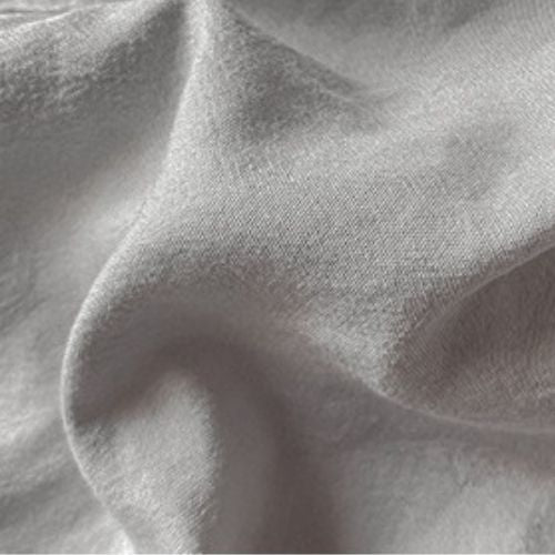 Queen Size 6 Pieces Duvet cover set, Soft Wrinkles fabric Washable Cotton, Light Gray Color - BusDeals