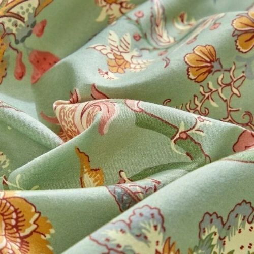 Queen Size 6 Pieces, Reversible Style Duvet Cover Set, Roses Design with Dark Khaki Color - BusDeals