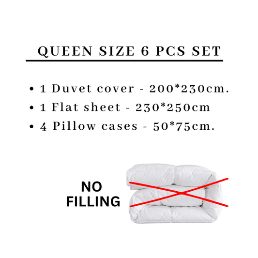 Queen size Bedding Set of 6 pieces, Dreamy Starry Night in Multicolor. - BusDeals