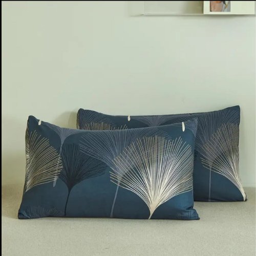 Queen/Double size 6 pieces Bedding Set without filler , Elegant Leaves Design - BusDeals