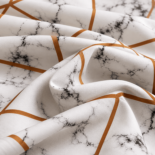 Queen/Double size bedding set of 6 pieces, marble design. - BusDeals