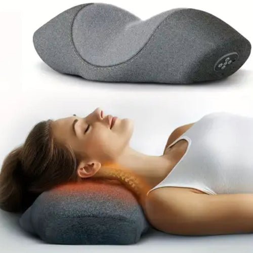 Rechargeable neck massager pillow, vibration heating. - BusDeals