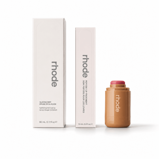 Rhode Skin the Summer Kit with Glazing Mist, Pocket Blush Piggy, Peptide Lip Tint Salted Caramel, 3 - Piece Set Limited Edition Kit - BusDeals