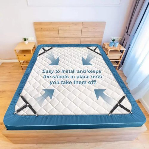 Set of 4 pieces Elastic Bed Sheet Clip - BusDeals