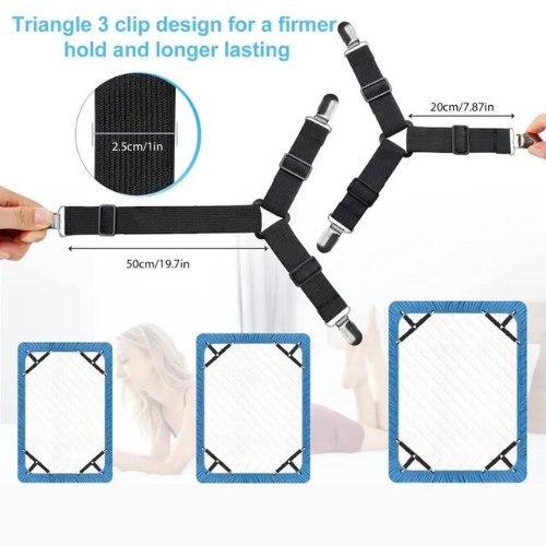 Set of 4 pieces Elastic Bed Sheet Clip - BusDeals