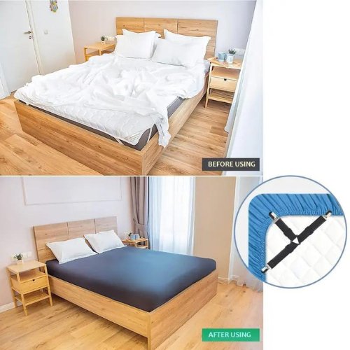 Set of 4 pieces Elastic Bed Sheet Clip - BusDeals