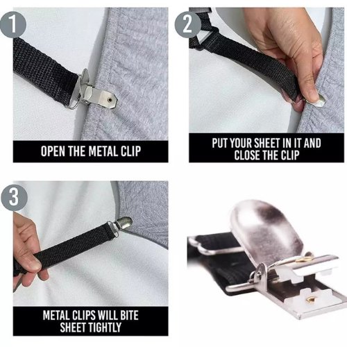 Set of 4 pieces Elastic Bed Sheet Clip - BusDeals