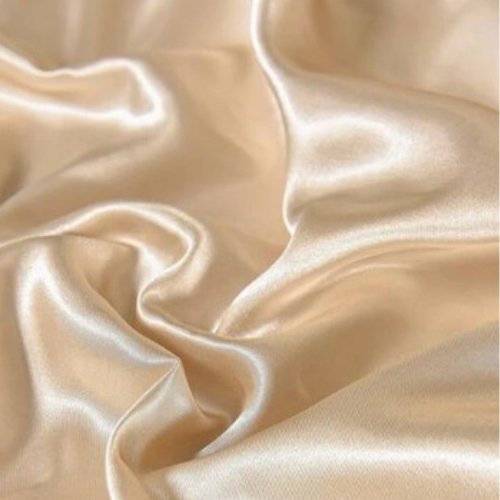 Silky Satin, King Size 6 - Piece Bedding Set, Plain Beige Color. - BusDeals