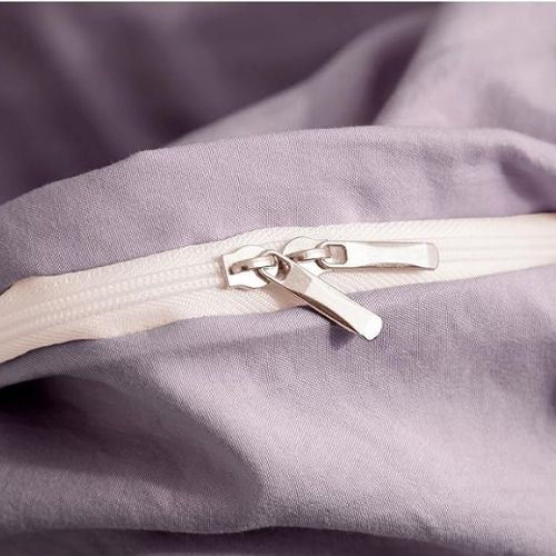 Single Size 4 Pieces Bedding set, Washable Cotton Lavender Purple Color. - BusDeals
