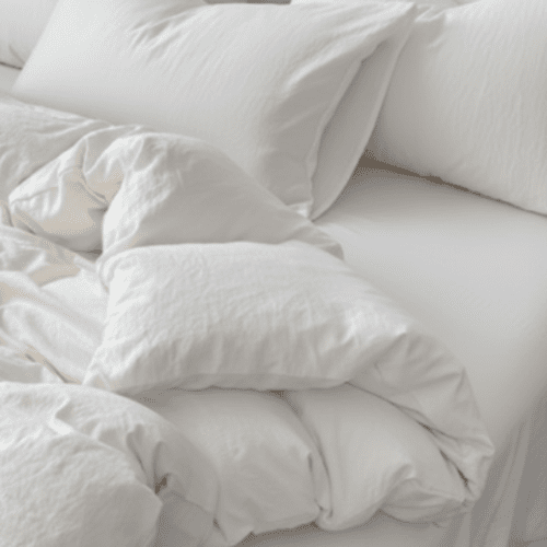 Single size 4 Pieces Bedding Set, Washable Cotton White Color - BusDeals