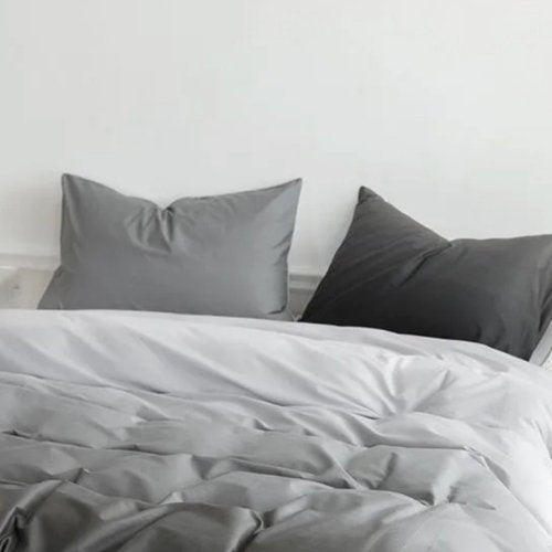 Single Size 4 pieces Duvet cover set, Ombré Dark Grey. - BusDeals