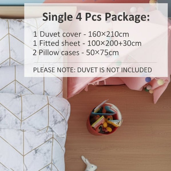 Single size 4 pieces without filler, marble design. - BusDeals