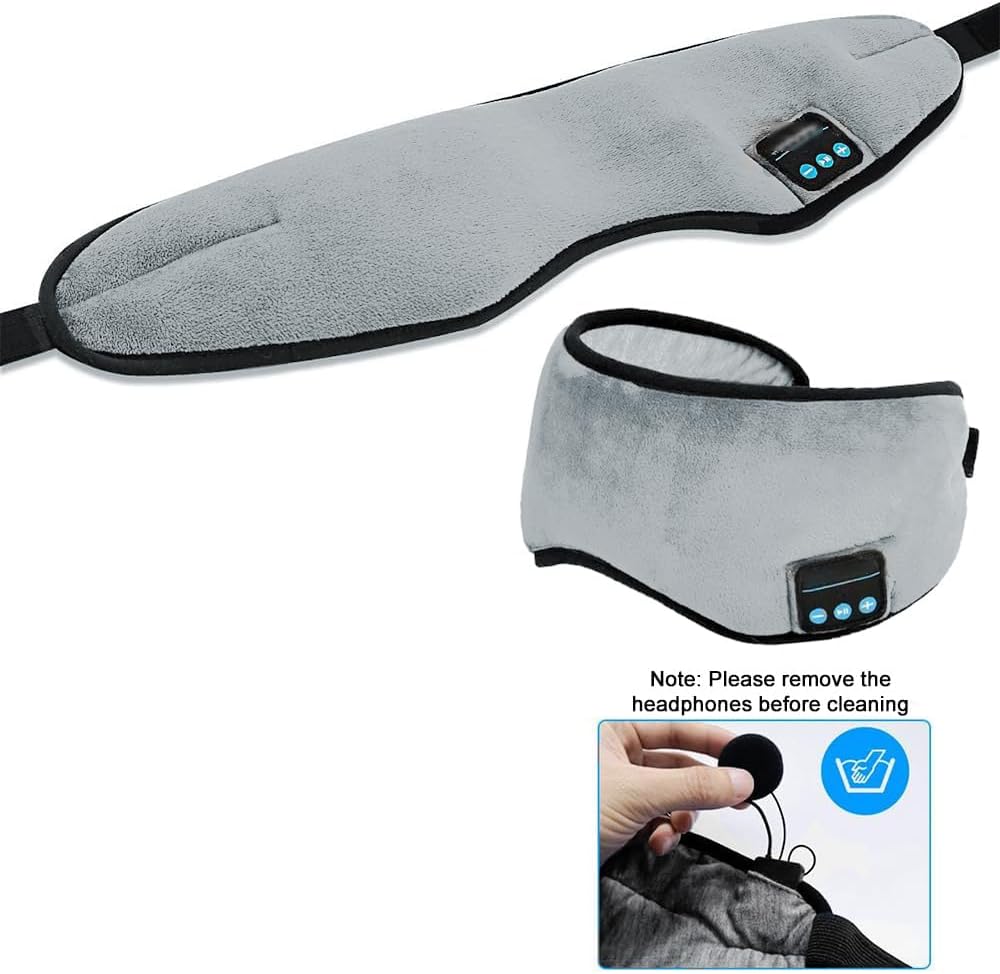 Smart Eye Mask Sleep Eye Pad with BT Speaker, Grey Color. - BusDeals