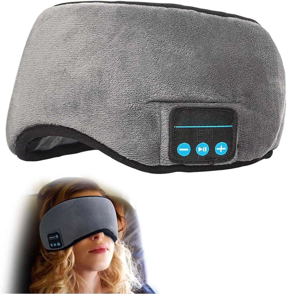 Smart Eye Mask Sleep Eye Pad with BT Speaker, Grey Color. - BusDeals
