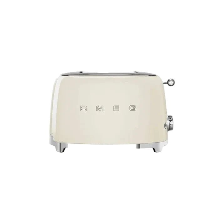 Smeg 50's Style 2 Slice, 2 Slot Toaster, 950 W Power, Sliding Lever, 6 Toasting Levels, Crumb Tray, Automatic Pop - Up, 220 - 240 Voltage, 50/60 Hz, Gloss Cream | TSF01CRUK - BusDeals